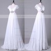 Empire V-neck Sweep Train Tulle Chiffon with Sashes / Ribbons Wedding Dresses #PDS00023045