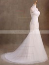 Trumpet/Mermaid Sweetheart Sweep Train Tulle with Ruffles Wedding Dresses #PDS00023046