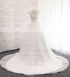 Ball Gown V-neck Court Train Chiffon with Ruffles Wedding Dresses #PDS00023056