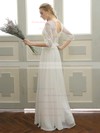 A-line Scoop Neck Floor-length Tulle Chiffon with Appliques Lace Wedding Dresses #PDS00023059