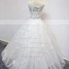 Ball Gown Scoop Neck Floor-length Tulle with Beading Wedding Dresses #PDS00023072