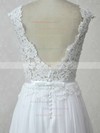 A-line Scoop Neck Floor-length Chiffon Tulle with Appliques Lace Wedding Dresses #PDS00023007