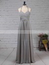 Empire V-neck Floor-length Chiffon Tulle Ruffles Bridesmaid Dresses #PDS01013463