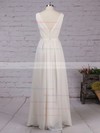 A-line V-neck Floor-length Chiffon Lace Bridesmaid Dresses #PDS01013470