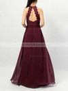 A-line Scoop Neck Floor-length Chiffon Ruffles Bridesmaid Dresses #PDS01013474