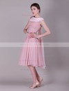 Chiffon A-line Bateau Knee-length Pleats Bridesmaid Dresses #PDS02013632