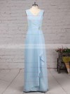 A-line V-neck Floor-length Chiffon Ruffles Bridesmaid Dresses #PDS01013499