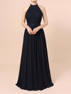 A-line Scoop Neck Floor-length Chiffon Sashes / Ribbons Bridesmaid Dresses #PDS01013506