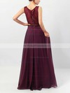 A-line V-neck Floor-length Lace Chiffon Ruffles Bridesmaid Dresses #PDS01013513