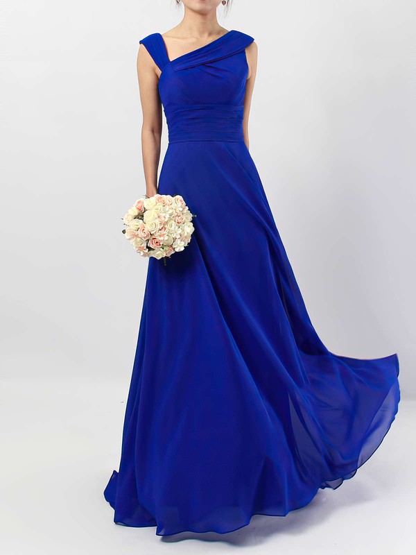 A-line V-neck Floor-length Chiffon Ruffles Bridesmaid Dresses #PDS01013522
