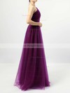 A-line One Shoulder Floor-length Tulle Ruffles Bridesmaid Dresses #PDS01013523