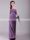 Chiffon A-line Strapless Floor-length Ruffles Bridesmaid Dresses #PDS02013635
