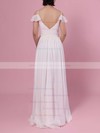 A-line V-neck Floor-length Chiffon Sashes / Ribbons Bridesmaid Dresses #PDS01013537