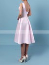 A-line Scoop Neck Asymmetrical Satin Chiffon Bridesmaid Dresses #PDS01013542