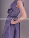 Taffeta A-line Bateau Knee-length Flower(s) Bridesmaid Dresses #PDS02013636