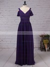 Empire V-neck Floor-length Chiffon Ruffles Bridesmaid Dresses #PDS01013547