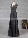 A-line V-neck Lace Chiffon Floor-length Sashes / Ribbons Bridesmaid Dresses #PDS01013569