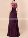 A-line V-neck Floor-length Lace Chiffon Ruffles Bridesmaid Dresses #PDS01013571