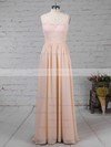 A-line V-neck Floor-length Lace Chiffon Sashes / Ribbons Bridesmaid Dresses #PDS01013574