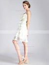 Chiffon A-line Strapless Short/Mini Tiered Bridesmaid Dresses #PDS02013671