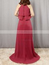A-line Scoop Neck Floor-length Chiffon Cascading Ruffles Bridesmaid Dresses #PDS01013595