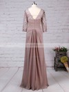 Sheath/Column Scoop Neck Floor-length Chiffon Tulle Appliques Lace Mother of the Bride Dresses #PDS01021704