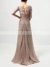 A-line V-neck Floor-length Chiffon Tulle Appliques Lace Mother of the Bride Dresses #PDS01021705