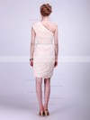 Chiffon Sheath/Column One Shoulder Knee-length Pleats Bridesmaid Dresses #PDS02013681