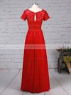 A-line V-neck Floor-length Lace Chiffon Beading Mother of the Bride Dresses #PDS01021721