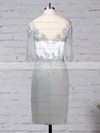Sheath/Column V-neck Knee-length Chiffon Tulle Appliques Lace Mother of the Bride Dresses #PDS01021682