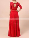 A-line Scoop Neck Floor-length Chiffon Tulle Beading Mother of the Bride Dresses #PDS01021702