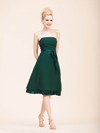 Chiffon A-line Strapless Knee-length Sashes/Ribbons Bridesmaid Dresses #PDS02022795