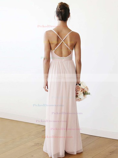 A-line V-neck Floor-length Chiffon Bridesmaid Dresses #PDS01013708