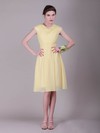 Chiffon A-line Cowl Knee-length Pleats Bridesmaid Dresses #PDS02042136
