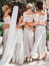 A-line Off-the-shoulder Ankle-length Chiffon Lace Bridesmaid Dresses #PDS01013653