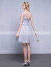 A-line Scoop Neck Tulle Short/Mini Appliques Lace Pretty Bridesmaid Dresses #PDS010020102753