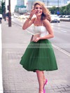 Two Piece A-line Sweetheart Tulle Knee-length Ruffles Trendy Bridesmaid Dresses #PDS010020102755