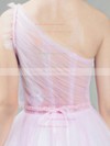 Ball Gown One Shoulder Tulle Ankle-length Sashes / Ribbons Pink Sweet Bridesmaid Dresses #PDS010020103243