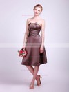 Satin A-line Straps Tea-length Sashes/Ribbons Bridesmaid Dresses #PDS01012013