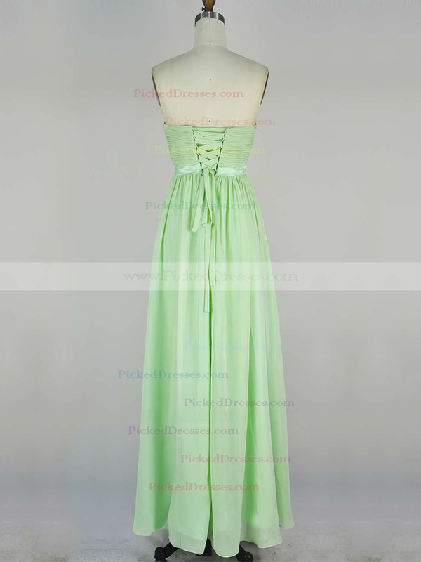 A-line Sweetheart Chiffon Floor-length with Sashes / Ribbons Bridesmaid Dresses #PDS010020104243