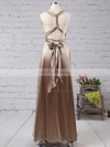 A-line V-neck Silk-like Satin Ankle-length with Ruffles Bridesmaid Dresses #PDS010020104433