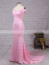 Trumpet/Mermaid Off-the-shoulder Tulle Silk-like Satin Sweep Train with Sashes / Ribbons Bridesmaid Dresses #PDS010020104517