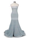 Trumpet/Mermaid Strapless Silk-like Satin Sweep Train Ruffles Bridesmaid Dresses #PDS01002016264