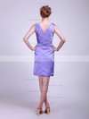 Satin Sheath/Column V-neck Knee-length Ruched Bridesmaid Dresses #PDS01012021