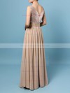 Champagne V-neck Sequined and Chiffon Pleats Inexpensive Bridesmaid Dresses #PDS01002016329