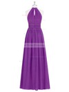 A-line Halter Floor-length Chiffon Ruffles Bridesmaid Dresses #PDS01013731