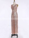 Sheath/Column V-neck Floor-length Sequined Ruffles Bridesmaid Dresses #PDS01013739
