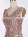 Sheath/Column V-neck Floor-length Sequined Ruffles Bridesmaid Dresses #PDS01013739