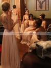 A-line V-neck Floor-length Chiffon Beading Bridesmaid Dresses #PDS01013746