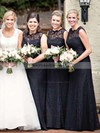 A-line Scalloped Neck Floor-length Lace Bridesmaid Dresses #PDS01013751